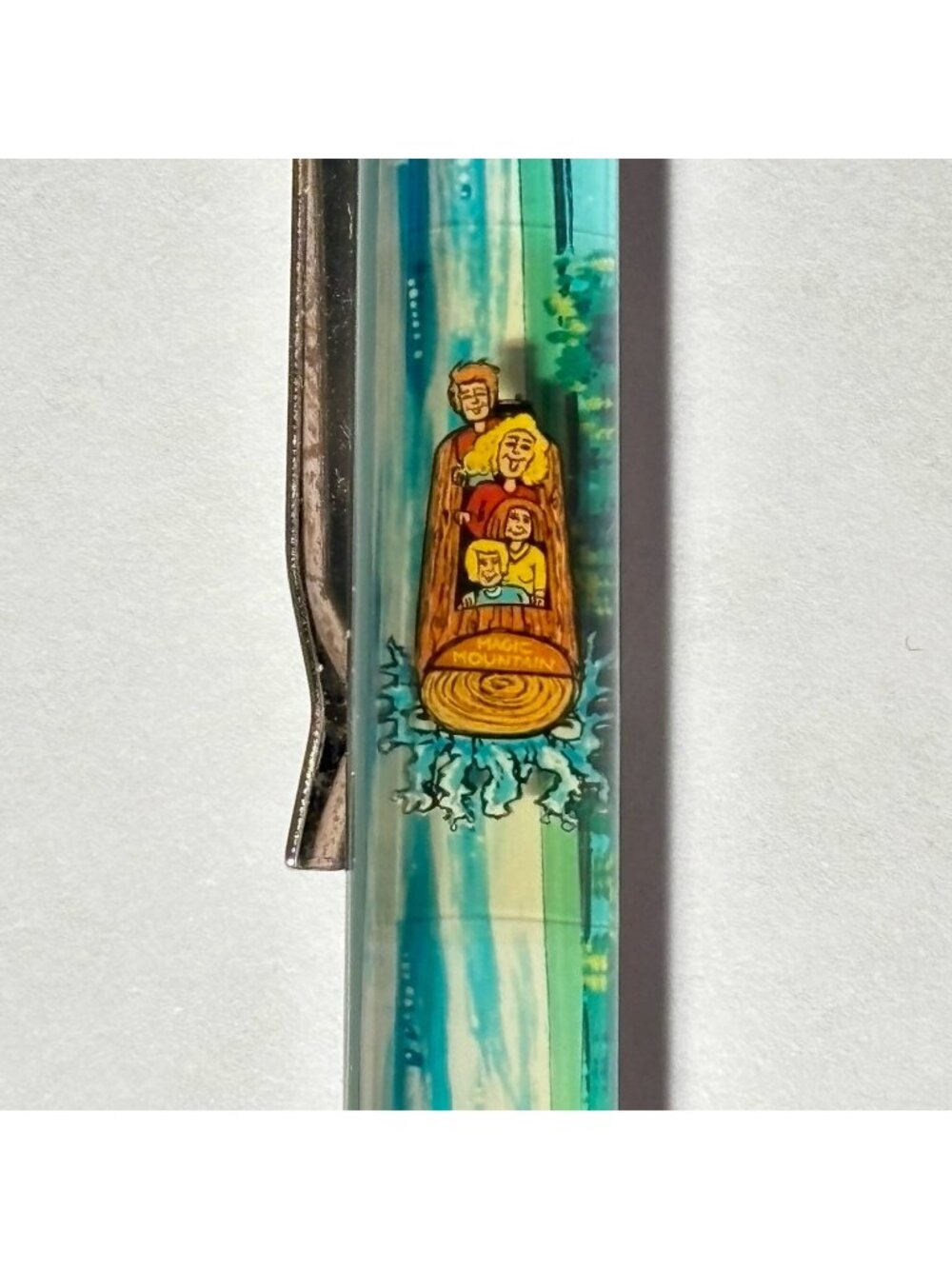 Six Flags Magic Mountain Log Jammer Floaty Pen Amusement Theme Park Souvenir Vtg
